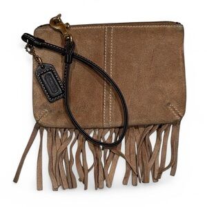 Y2K Coach Bag Suede Fringe Wristlet